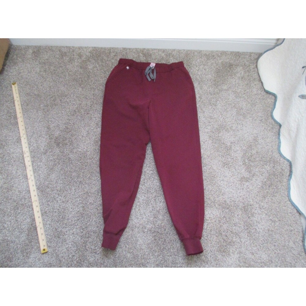 FIGS Technical Collection Burgundy Solid Twill Scrub Pants Drawstring M